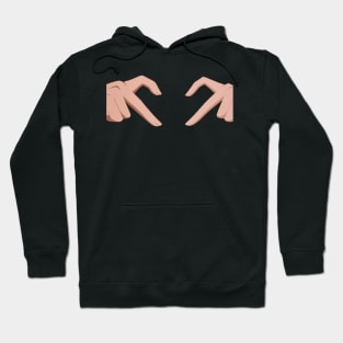 anime heart fingers two stickers Hoodie